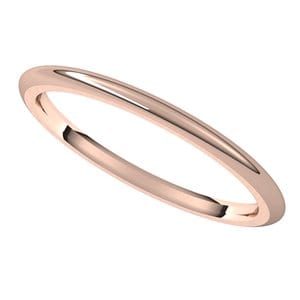 Rings 14K Rose 1.5 mm Comfort-Fit Half Round Band Size 7.5