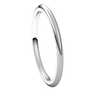 Rings 14K White 1.5 mm Comfort-Fit Half Round Band Size 5.5