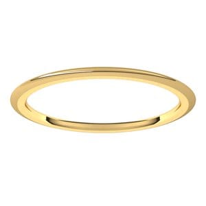 Rings 14K Yellow 1 mm Comfort-Fit Half Round Band Size 6