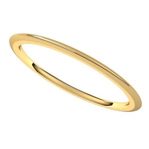 Rings 14K Yellow 1 mm Comfort-Fit Half Round Band Size 6