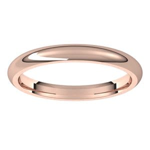 Rings 14K Rose 2.5 mm Comfort-Fit Half Round Band Size 5.5