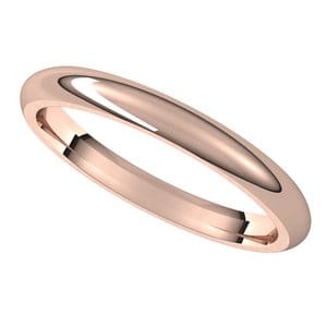 Rings 14K Rose 2.5 mm Comfort-Fit Half Round Band Size 5.5