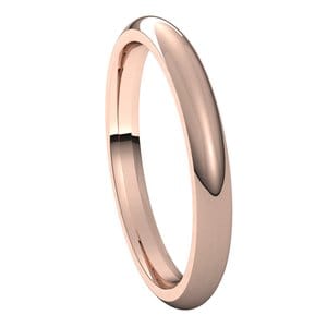 Rings 14K Rose 2.5 mm Comfort-Fit Half Round Band Size 5.5