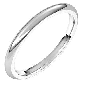 Rings 14K X1 White 2 mm Comfort-Fit Half Round Band Size 7