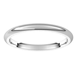 Rings 14K X1 White 2 mm Comfort-Fit Half Round Band Size 7