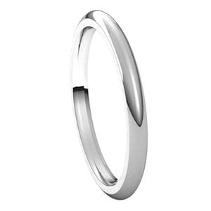 Rings 14K X1 White 2 mm Comfort-Fit Half Round Band Size 7
