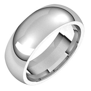 Rings Nickel Plated Sterling Silver 7 mm Comfort-Fit Half Round Band Size 7