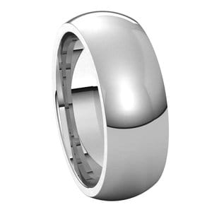 Rings Nickel Plated Sterling Silver 7 mm Comfort-Fit Half Round Band Size 7