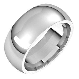 Rings Nickel Plated Sterling Silver 8 mm Comfort-Fit Half Round Band Size 7