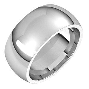 Rings 14K White 9 mm Comfort-Fit Half Round Band Size 8