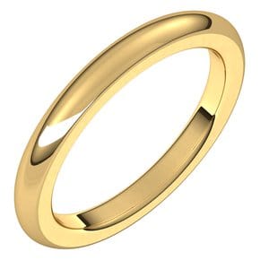 Rings 14K Yellow 2.5 mm Heavyweight Comfort-Fit Half Round Band Size 6