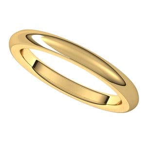 Rings 14K Yellow 2.5 mm Heavyweight Comfort-Fit Half Round Band Size 6