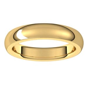 Rings 14K Yellow 4 mm Heavyweight Comfort-Fit Half Round Band Size 8.5