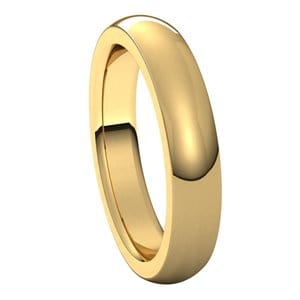 Rings 14K Yellow 4 mm Heavyweight Comfort-Fit Half Round Band Size 8.5