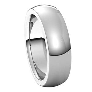 Sterling Silver 6 mm Heavyweight Comfort-Fit Half Round Band Size 10