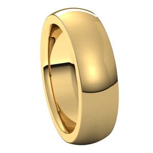 Rings 14K Yellow 6 mm Heavyweight Comfort-Fit Half Round Band Size 10.5