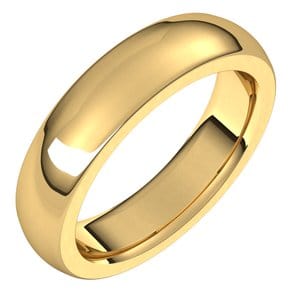 Rings 18K Yellow 5 mm Heavyweight Comfort-Fit Half Round Band Size 8.5