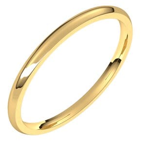 Rings 14K Yellow 1.5 mm Lightweight Comfort-Fit Half Round Band Size 4
