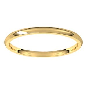 Rings 14K Yellow 1.5 mm Lightweight Comfort-Fit Half Round Band Size 4