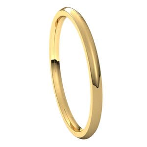 Rings 14K Yellow 1.5 mm Lightweight Comfort-Fit Half Round Band Size 4
