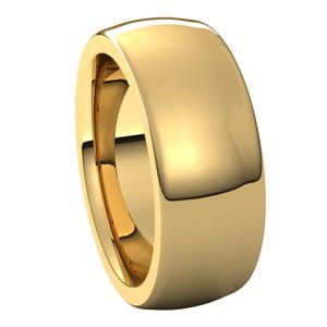 Rings 18K Yellow 8 mm Heavyweight Comfort-Fit Half Round Band Size 12