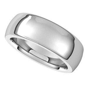 Sterling Silver 7 mm Heavyweight Comfort-Fit Half Round Band Size 7