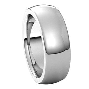 Sterling Silver 7 mm Heavyweight Comfort-Fit Half Round Band Size 10