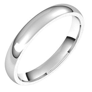 Rings Continuum Sterling Silver 3 mm Lightweight Comfort-Fit Half Round Band Size 7
