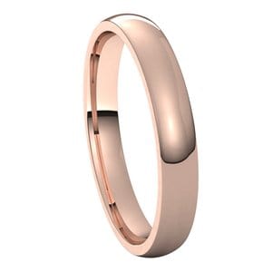 Rings 14K Rose 3 mm Lightweight Comfort-Fit Half Round Band Size 8