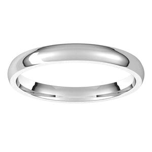 Rings 14K White 2.5 mm Lightweight Comfort-Fit Half Round Band Size 7.5
