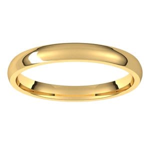 Rings 14K Yellow 2.5 mm Lightweight Comfort-Fit Half Round Band Size 6