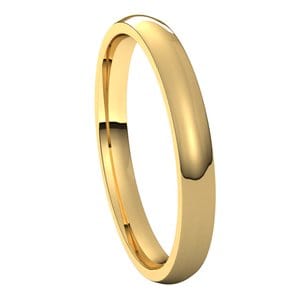 Rings 14K Yellow 2.5 mm Lightweight Comfort-Fit Half Round Band Size 6