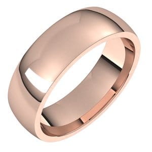 Rings 10K Rose 5 mm Lightweight Comfort-Fit Half Round Band Size 12