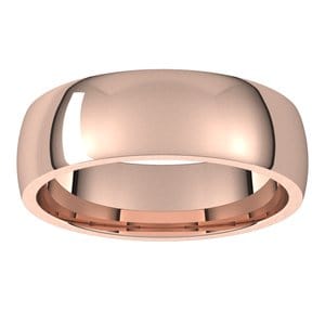 Rings 10K Rose 5 mm Lightweight Comfort-Fit Half Round Band Size 12