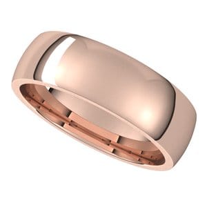 Rings 10K Rose 5 mm Lightweight Comfort-Fit Half Round Band Size 12