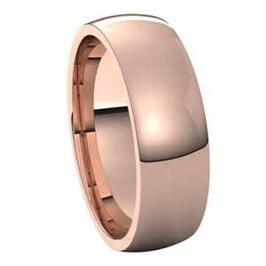 Rings 10K Rose 5 mm Lightweight Comfort-Fit Half Round Band Size 12