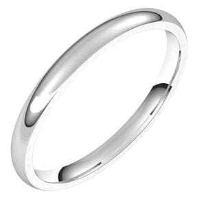 Rings Platinum 2 mm Lightweight Comfort-Fit Half Round Band Size 4.5