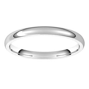 Rings Platinum 2 mm Lightweight Comfort-Fit Half Round Band Size 7.5