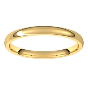 Rings 18K Yellow 2 mm Lightweight Comfort-Fit Half Round Band Size 6.5