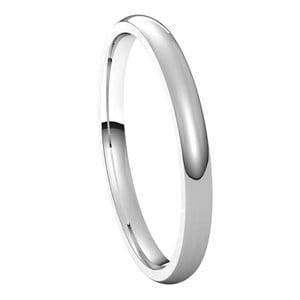Rings Platinum 2 mm Lightweight Comfort-Fit Half Round Band Size 4.5