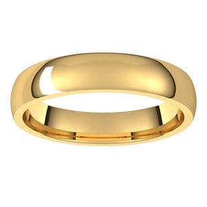Rings 22K Yellow 4 mm Lightweight Comfort-Fit Half Round Band Size 9.5
