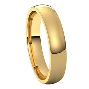 Rings 22K Yellow 4 mm Lightweight Comfort-Fit Half Round Band Size 9.5