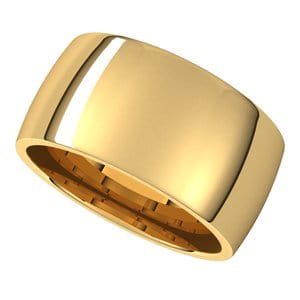 Rings 14K Yellow 10 mm Lightweight Comfort-Fit Half Round Band Size 4.5