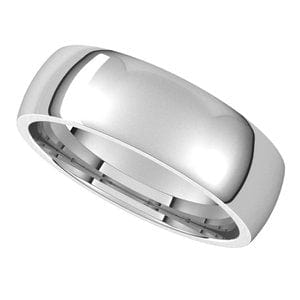 Rings Sterling Silver 6 mm Lightweight Comfort-Fit Half Round Band Size 11