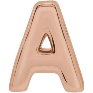 14K ROSE BLOCK INITIAL A SLIDE PENDANT