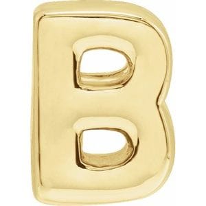 14K YELLOW BLOCK INITIAL B SLIDE PENDANT