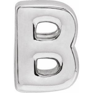 14K WHITE BLOCK INITIAL B SLIDE PENDANT