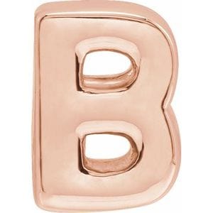 14K ROSE BLOCK INITIAL B SLIDE PENDANT