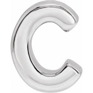 14K WHITE BLOCK INITIAL C SLIDE PENDANT