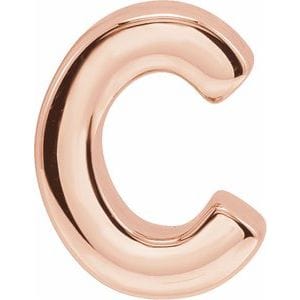 14K ROSE BLOCK INITIAL C SLIDE PENDANT